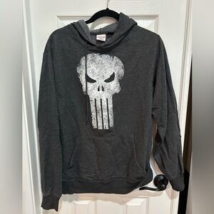 Marvel the Punisher Men's Dark Gray Punisher Hoodie Medium
